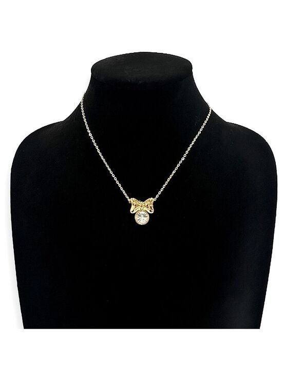 Swarovski Jewelry - SWAROVSKI 🎀 Must-Have 🎀 Gold-Tone Bow Necklace w Crystal Pendant | NWOT